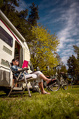 Image showing Family vacation travel, holiday trip in motorhome