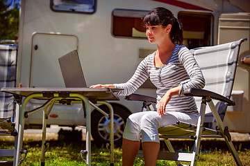 Image showing Family vacation travel, holiday trip in motorhome