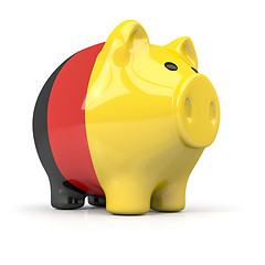 Image showing fat piggy bank in german colors
