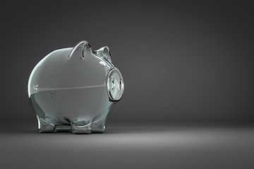 Image showing an empty piggy bank with space for your content