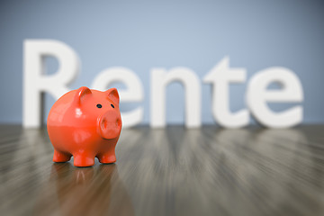 Image showing piggy bank with the word pension in german language