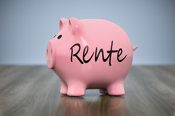 Image showing piggy bank with the word pension in german language