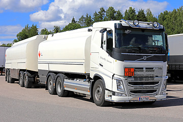 Image showing White Volvo FH Fuel Tanker for ADR Gasoline Transport