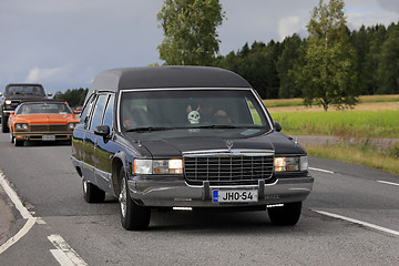 Image showing Tuned Cadillac Fleetwood Funeral Car on Cruise Event