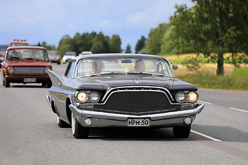 Image showing Black Desoto Adventurer Classic Car on Road