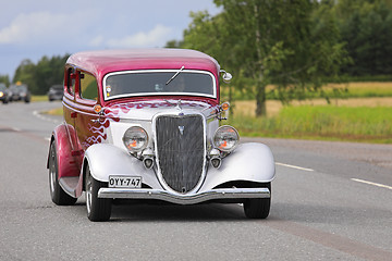 Image showing Classic Ford Hot Rod Car on the Road