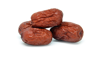 Image showing Dried jujube fruits on white background