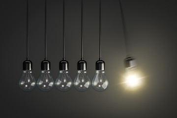 Image showing Pendulum of light bulbs