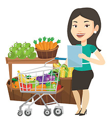 Image showing Woman with shopping list vector illustration.