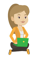 Image showing Woman using cloud computing technology.