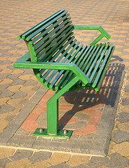 Image showing green bench