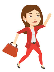 Image showing Sad business woman running vector illustration.