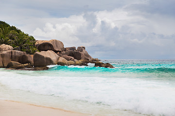 Image showing island beach in indian ocean on seychelles