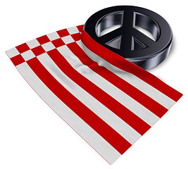 Image showing peace symbol and flag of bremen - 3d rendering