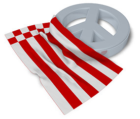 Image showing peace symbol and flag of bremen - 3d rendering