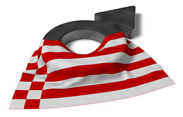 Image showing male symbol and flag of bremen - 3d rendering