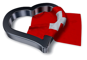 Image showing  flag of switzerland and heart symbol - 3d rendering