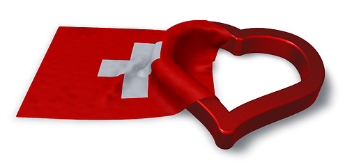 Image showing  flag of switzerland and heart symbol - 3d rendering