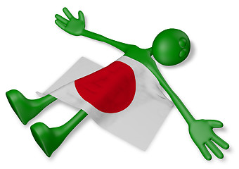 Image showing dead cartoon guy and flag of japan - 3d illustration