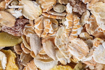 Image showing Dry muesli macro from above