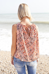 Image showing Young woman on beach