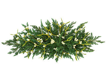 Image showing Mistletoe and Juniper Fir Decoration
