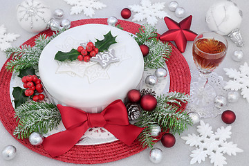 Image showing Iced Christmas Cake