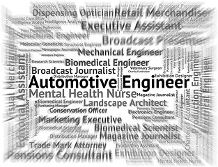 Image showing Automotive Engineer Shows Mechanics Words And Text