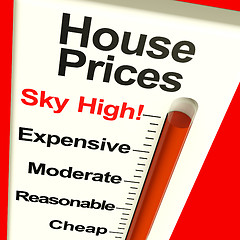 Image showing House Prices High Monitor Showing Expensive Mortgage Costs