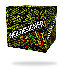 Image showing Web Designer Shows Words Designing And Net
