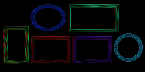 Image showing Abstract frames. Conceptual design. 3D illustration. Anaglyph. V