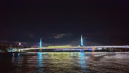 Image showing The Golden Horn Metro Bridge or Halic Metro Koprusu in Istanbul, Turkey.