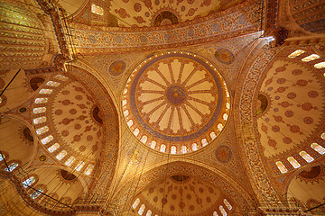 Image showing Blue Mosque interior in Istanbul, Turkey. Turkish: Sultan Ahmet Cami