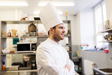 Image showing happy male chef cook at restaurant kitchen