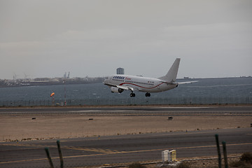 Image showing ARECIFE, SPAIN - APRIL, 15 2017: Boeing 737 - 300 of Cobrex Tran