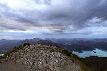 Image showing View from top of Herzogstand, Bavaria, Germany