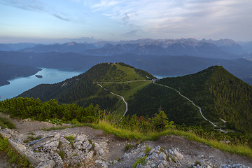 Image showing View from top of Herzogstand, Bavaria, Germany