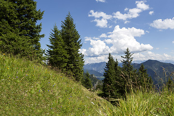 Image showing View from mountain top of Teufelstaettkopf in Bavaria, Germany