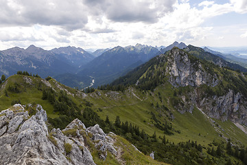 Image showing View from mountain top of Teufelstaettkopf in Bavaria, Germany