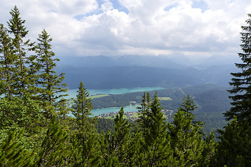 Image showing View from mountain Herzogstand, Bavaria, Germany