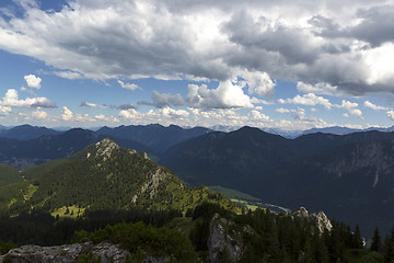 Image showing Panorama view from mountain Teufelstaettkopf in Bavarian Alps, G