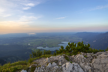 Image showing View from top of mountain Herzogstand, Bavaria, Germany