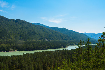 Image showing Beauty day in mountain on river Katun