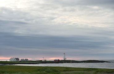 Image showing Kjolnes coast with lighthouse in Northern Norway