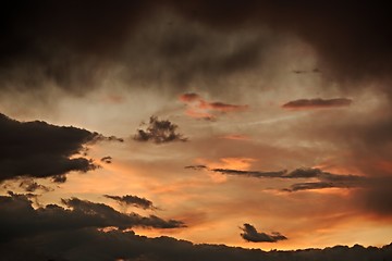 Image showing Sunset sky clouds