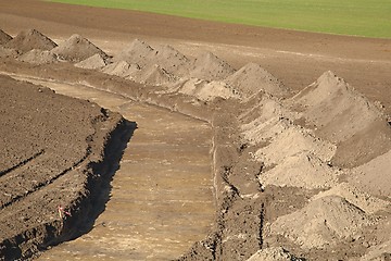 Image showing Trench digged on a land