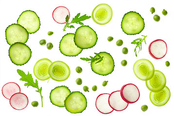 Image showing Composition of sliced vegetables