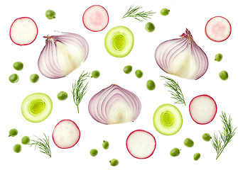 Image showing Composition of various sliced vegetables