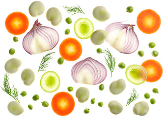 Image showing Composition of various sliced vegetables