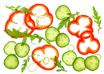 Image showing Composition of various sliced vegetables